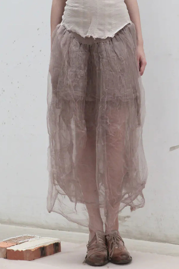 marc le bihan dead wood rose silk skirt 25930 6 layers of yarn